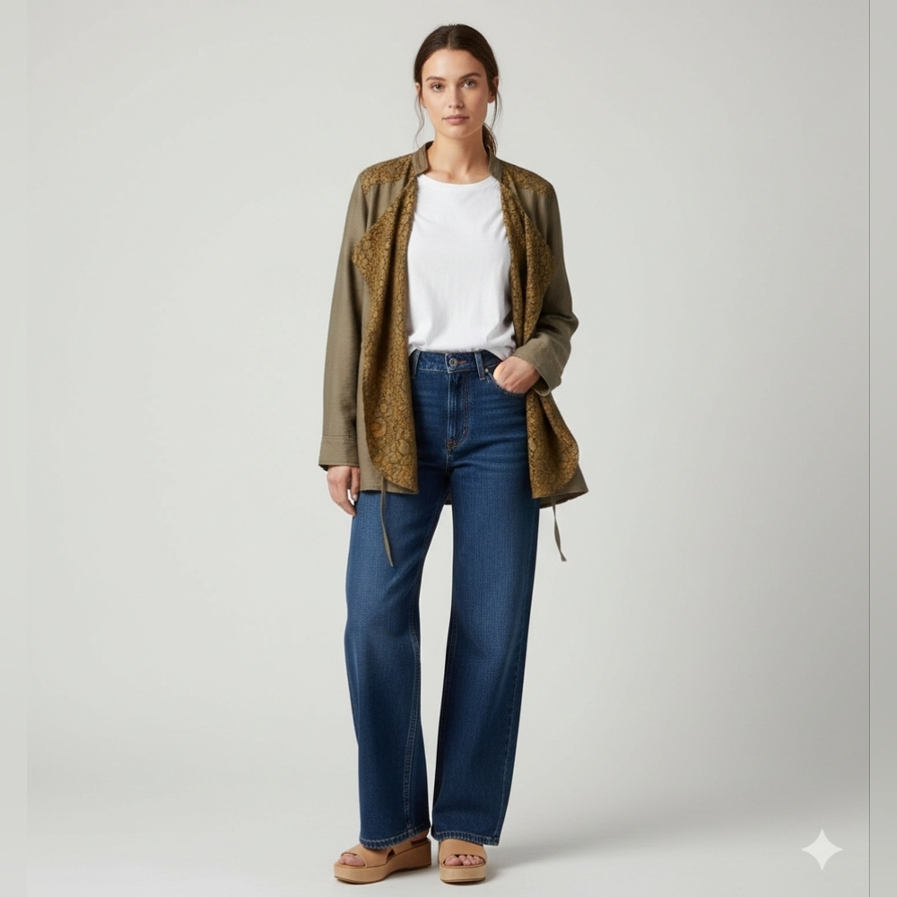 by Lori Goldstein - NWOT Waterfall Jacket w/Lace Panels